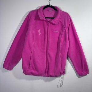 Columbia 2X Pink Full Zip Fleece Jacket Breast Cancer Ribbon